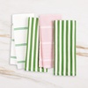 image:imagekate spade new york Botanical Stripe Kitchen Towels 4Pack Set Absorbent 100 Cotton BlackBeige 17x28GreenPink
