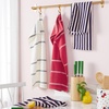 image:imagekate spade new york Botanical Stripe Kitchen Towels 4Pack Set Absorbent 100 Cotton BlackBeige 17x28Navy BlueRed