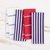 image:imagekate spade new york Botanical Stripe Kitchen Towels 4Pack Set Absorbent 100 Cotton BlackBeige 17x28Navy BlueRed