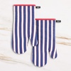 image:imagekate spade new york Botanical Stripe Oven Mitt 2Pack Set 7 x 13 GreenPinkNavy BlueRed