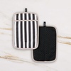 image:imagekate spade new york Botanical Stripe Pot Holder 2Pack Set 7 x 10 GreenPinkBlackBeige