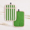image:imagekate spade new york Botanical Stripe Pot Holder 2Pack Set 7 x 10 GreenPinkGreenPink
