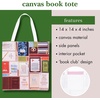 image:imagekate spade new york Canvas Tote Bag for Women Cute Tote Bag for Work or Teacher Canvas Beach Bag Book Tote with PocketBook Club