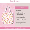 image:imagekate spade new york Canvas Tote Bag for Women Cute Tote Bag for Work or Teacher Canvas Beach Bag Book Tote with PocketSpring Pansies