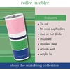 image:imagekate spade new york Cute Floral Stainless Steel Mug 24 Ounce Travel Tumbler Double Wall Insulated Cup with Lid Ocean Stripe
