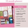 image:imagekate spade new york Daily Planner 2026 Mega Agenda January  December 2026 Hardcover Weekly and Monthly Spiral Planner with Stickers Book Club