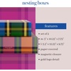 image:imagekate spade new york Decorative Storage Boxes with Lids 2 Pack Sturdy Organizer Storage Bins Includes Medium and Large Nesting Boxes with Magnetic Closure Grand Plaid Duo