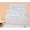 image:imagekate spade new york Decorative Storage Boxes with Lids 3 Pack Sturdy Organizer Storage Bins Includes Small Medium Large Pink Nesting Boxes with Magnetic Closure Gold Dot with ScriptGold Dot with Script