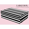 image:imagekate spade new york Decorative Storage Boxes with Lids 3 Pack Sturdy Organizer Storage Bins Includes Small Medium Large Pink Nesting Boxes with Magnetic Closure Gold Dot with ScriptDots and Stripes