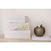 image:imagekate spade new york Decorative Storage Boxes with Lids 3 Pack Sturdy Organizer Storage Bins Includes Small Medium Large Pink Nesting Boxes with Magnetic Closure Gold Dot with ScriptGold Dot with Script