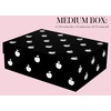 image:imagekate spade new york Decorative Storage Boxes with Lids 3 Pack Sturdy Organizer Storage Bins Includes Small Medium Large Pink Nesting Boxes with Magnetic Closure Gold Dot with ScriptDots and Stripes