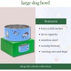 image:imagekate spade new york Dog Dish for Food and Water Stainless Steel Bowl with NonSlip Base 4 Cup 32oz Capacity Large Pet Food Bowl or Water Dish for Dogs Lets Do LunchRaining Cats and Dogs