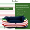 image:imagekate spade new york Fancy Dog Bed 27 x 22 x 12 Pet Mat for Small and Medium Dogs Cute Plush Puppy Bed with Removable Washable Cover and SlipResistant Bottom Adventure StripeAdventure Stripe