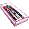 image:imagekate spade new york Fine Tip Pen Set of 3 Black Ink Pens with Acrylic Desk Organizer Tray Dots and StripesDots and Stripes