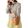 image:imagekate spade new york Halo Fine Grain Leather Mini BucketBaked Amber