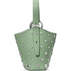 image:imagekate spade new york Halo Fine Grain Leather Mini BucketStudded Crisp Sage
