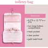 image:imagekate spade new york Hanging Toiletry Bag Goddess Stripe  85 x 1275 x 6 Travel Organizer with Gold Hook 2 Large Bottle Compartments Mesh amp Clear Pockets Nylon amp Mesh