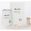 image:imagekate spade new york Insulated Bridal Stainless Steel Wine Tumbler 16 Ounce Double Wall Tumbler for Bride to Be Stemless Travel Cup with Lid Miss to Mrs White