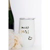 image:imagekate spade new york Insulated Bridal Stainless Steel Wine Tumbler 16 Ounce Double Wall Tumbler for Bride to Be Stemless Travel Cup with Lid Miss to Mrs White
