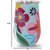 image:imagekate spade new york Insulated Stainless Steel Wine Tumbler 16 Ounce Double Wall Tumbler Floral Stemless Travel Cup with Lid Hidden GardenSafari Floral