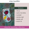 image:imagekate spade new york Insulated Stainless Steel Wine Tumbler 16 Ounce Double Wall Tumbler Floral Stemless Travel Cup with Lid Hidden GardenSafari Floral