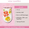 image:imagekate spade new york Insulated Stainless Steel Wine Tumbler 16 Ounce Double Wall Tumbler Floral Stemless Travel Cup with Lid Hidden GardenSpring Pansies