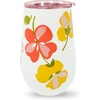 image:imagekate spade new york Insulated Stainless Steel Wine Tumbler 16 Ounce Double Wall Tumbler Floral Stemless Travel Cup with Lid Hidden GardenSpring Pansies