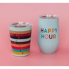 image:imagekate spade new york Insulated Stainless Steel Wine Tumbler 16 Ounce Double Wall Tumbler Stemless Travel Cup with Lid Goddess StripeHappy Hour