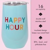 image:imagekate spade new york Insulated Stainless Steel Wine Tumbler 16 Ounce Double Wall Tumbler Stemless Travel Cup with Lid Goddess StripeHappy Hour