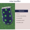 image:imagekate spade new york Insulated Stainless Steel Wine Tumbler 16 Ounce Double Wall Tumbler Stemless Travel Cup with Lid Goddess StripeSonnet Dot