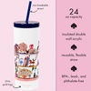 image:imagekate spade new york Insulated Tumbler with Reusable Straw 24 Ounce Acrylic Travel Cup with Lid BookshelfTravel mug