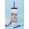 image:imagekate spade new york Insulated Tumbler with Reusable Straw 24 Ounce Acrylic Travel Cup with Lid BookshelfTravel mug