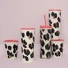 image:imagekate spade new york Insulated Tumbler with Reusable Straw Leopard Print 24 Ounce Acrylic Travel Cup with Lid Forest FelineMulticolor