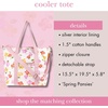 image:imagekate spade new york Large Capacity Insulated Cooler Tote Bag Soft Sided Portable Beach Cooler with Shoulder StrapSpring Pansies