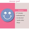 image:imagekate spade new york Leatherette Mouse Pad 8 Mouse Mat with NonSlip Back Cute Mouse Pad for Office Desk Spade Smiley