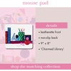image:imagekate spade new york Leatherette Mouse Pad 9 x 8 Mouse Mat with NonSlip Back Cute Mouse Pad for Office Desk Charmed Library