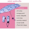 image:imagekate spade new york Mini Travel Umbrella with Storage Sleeve Compact for Backpack or CarFloral Toile