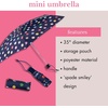 image:imagekate spade new york Mini Travel Umbrella with Storage Sleeve Compact for Backpack or CarSpade Smiley