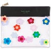 image:imagekate spade new york Outdoor Fun Pouch with Clear Pouch Waterproof Playing Cards Paper Fan Stainless Steel Straw and Cleaner Gingham Garden
