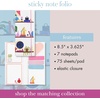 image:imagekate spade new york Padfolio with 7 Sticky Note Pads Studying Essentials Set Includes Cute Sticky Notes with 75 Sheets Per Notepad Charmed Library