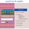 image:imagekate spade new york Pen and Pencil Case with Office Supplies Zip Pouch Includes 2 Pencils Sharpener Eraser and Ruler Grand Plaid DuoGrand Plaid Duo