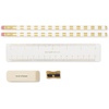image:imagekate spade new york Pen and Pencil Case with Office Supplies Zip Pouch Includes 2 Pencils Sharpener Eraser and Ruler Grand Plaid DuoPolka Dots