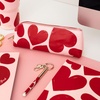 image:imagekate spade new york Pen and Pencil Case with Office Supplies Zip Pouch Includes 2 Pencils Sharpener Eraser and Ruler Grand Plaid DuoSweet Hearts