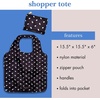 image:imagekate spade new york Reusable Produce Bags Shopping Tote with Zipper Storage Pouch Lightweight Foldable Grocery BagAlmond Dot