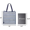 image:imagekate spade new york Reusable Shopping Bag Grocery Tote with Shoulder Straps Collapsible ToteNavy Painted Stripe