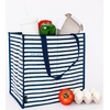 image:imagekate spade new york Reusable Shopping Bag Grocery Tote with Shoulder Straps Collapsible ToteNavy Painted Stripe