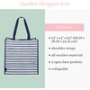image:imagekate spade new york Reusable Shopping Bag Grocery Tote with Shoulder Straps Collapsible ToteNavy Painted Stripe