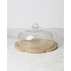 image:imagekate spade new york Serveware What A Treat Dessert Cloche Wood Stand Glass Cover Dishwasher Safe 649Inch Height Cupcake Stand Dining Table Centerpiece Snacks Cake Plate Brown 2 Piece