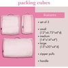 image:imagekate spade new york Set of 3 Packing Cubes for Suitcase Travel Organizers Small Medium Large with Handles Goddess StripeGoddess Stripe