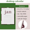 image:imagekate spade new york Small Desk Calendar 2026 Monthly Desktop Calendar Dated January 2026  December 2026 Acrylic Stand 375 x 475 Julie Dot